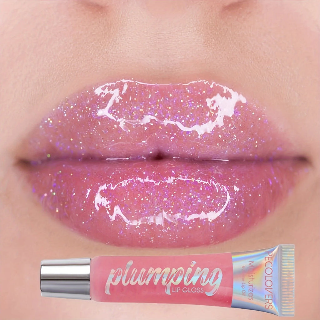 Shimmer Lip Oil Tinted For Fuller Lip Effect, Collagen Lip Gloss, Moisturizing Lip Care Extreme Volume Lip Essence Lips Enhancer Qme