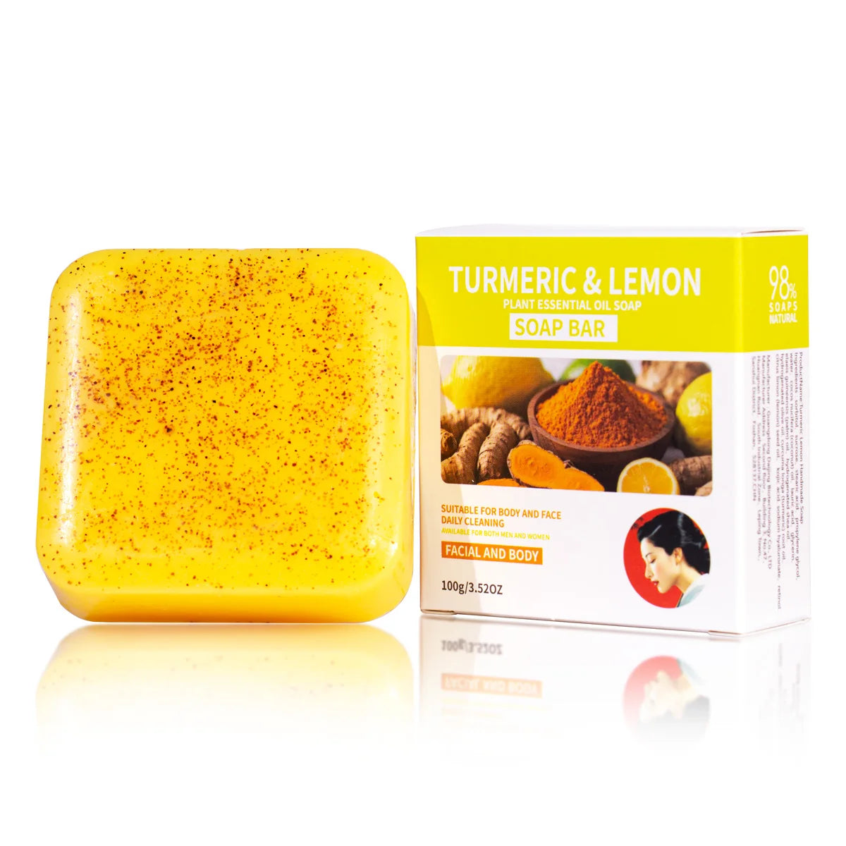 Lemon Whitening Oil Control Acne Removal Ginger Yellow Soap Natural Qme