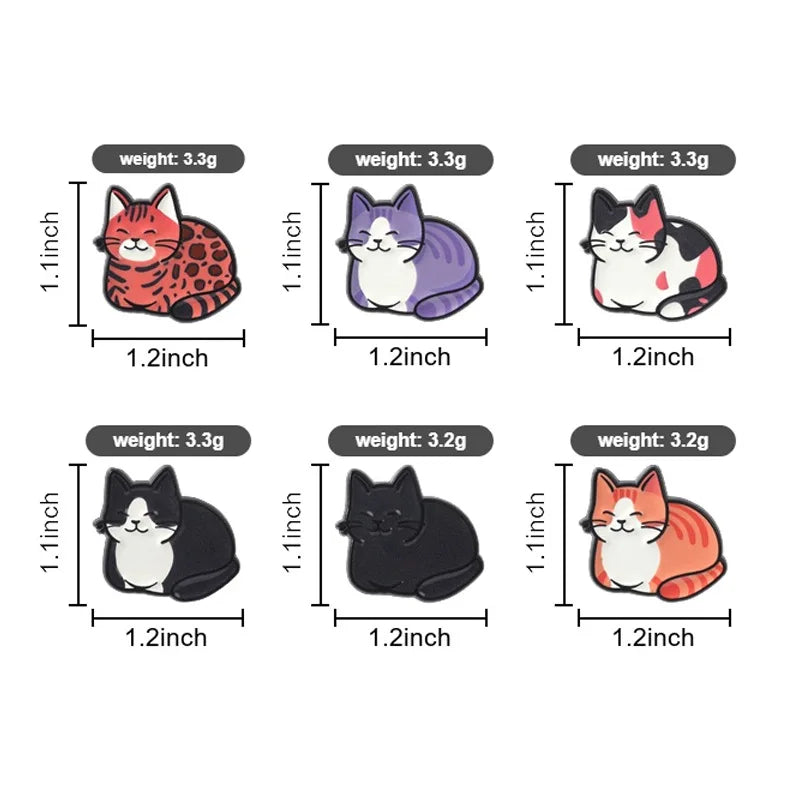 Cute Kitten Metal Enamel Brooch Cartoon Cat Lapel Pin Badge Decor for Clothes Hat Bag Fashion Jewelry Pet Lover Birthday Gift Qme