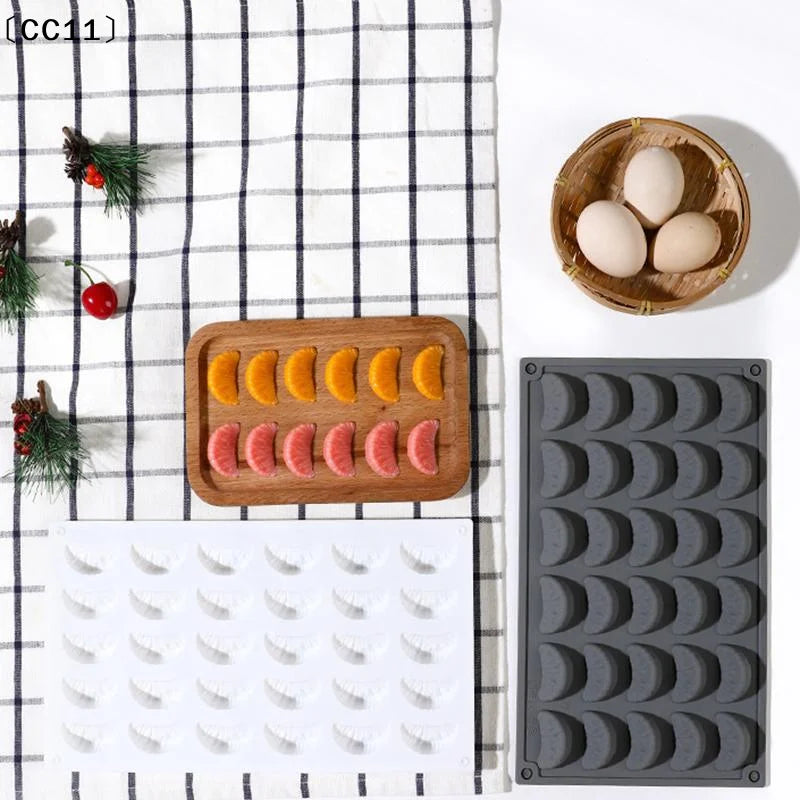 30-Cavity Orange Design Mousse Cake Mold Kitchen Silicone Moulds Qme