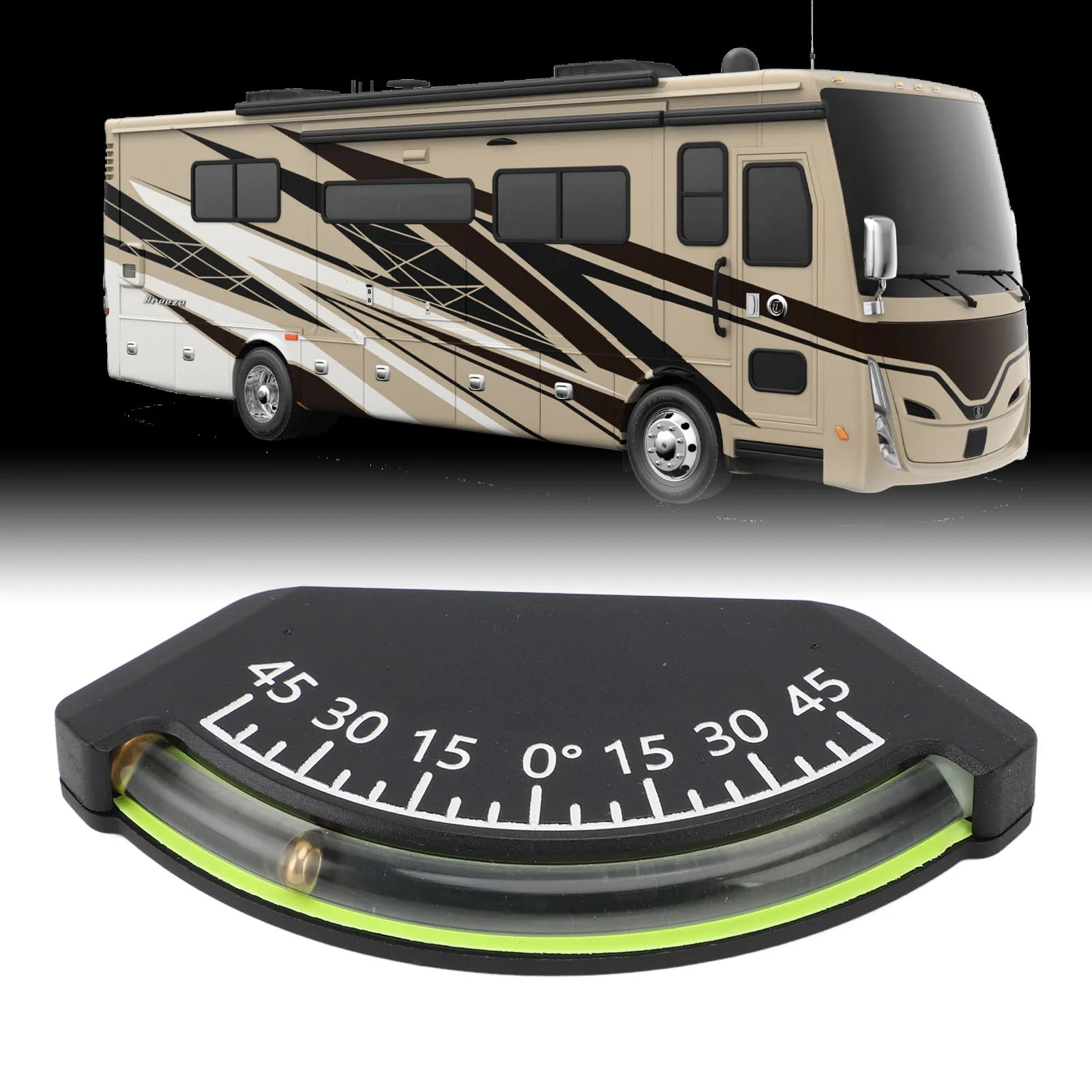 RV Inclinometer 45 Deg Inclinometer Accurate Measurement Impact Proof Easy Install for Off Road Vehicle Truck RV Trailer Boat Qme