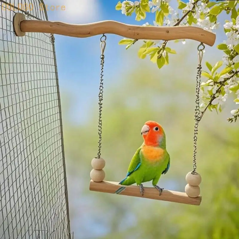 Parrots Swing Bridge Toy Metal Chain Bird Cage Entertainment Small Qme