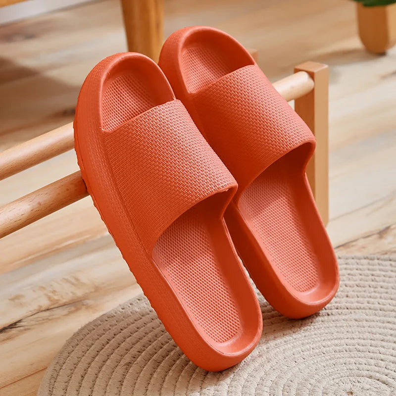 Women Thick Platform Cloud Slippers Eva Cfortable Non-Slip Home Slides Women Summer Lightweight Soft Sole Sandals Flip Flops Qme B-Orange 3.6cm 38-39 (fit 37-38)
