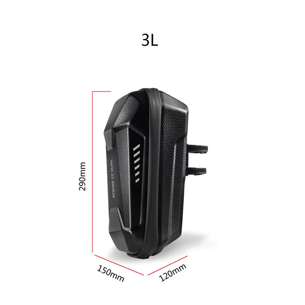 4-2L WILD MAN Electric Scooter Front Storage Bag Hard Shell Bag Large Capacity Waterproof Skateboard Hanging Case for M365 Pro Qme 3 L Style A