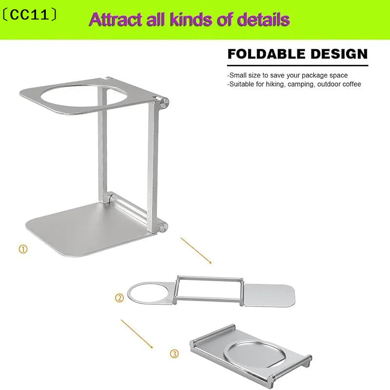 Foldable Coffee Drip Holder Aluminum Alloy Support Stand Wireless Qme