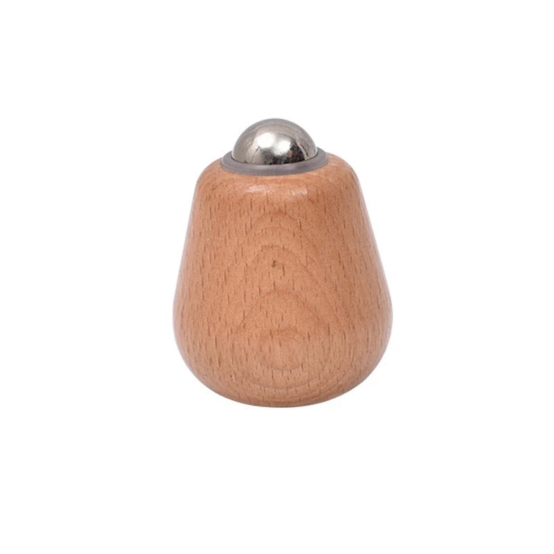 Wooden Facial Massage Roller Iron Ball Tools Mini Hand-held Massager Qme D