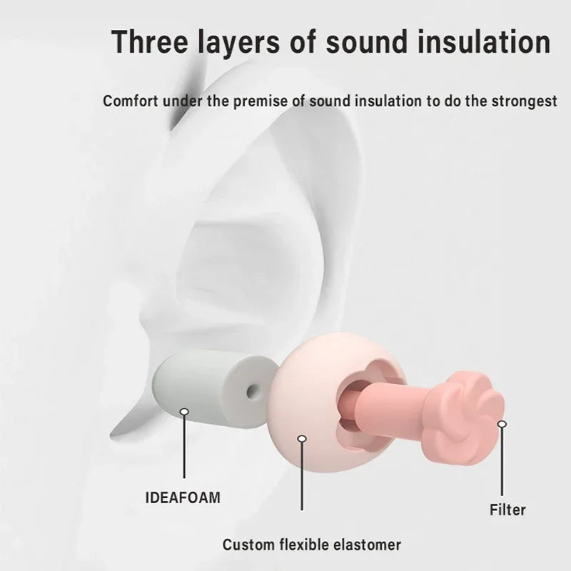 Noise Reduction Earplug for Small Ear Canal, Silicone Memory Foam Sound Insulation Sleep Earplug for Women, Tapones Oidos Cancel Qme