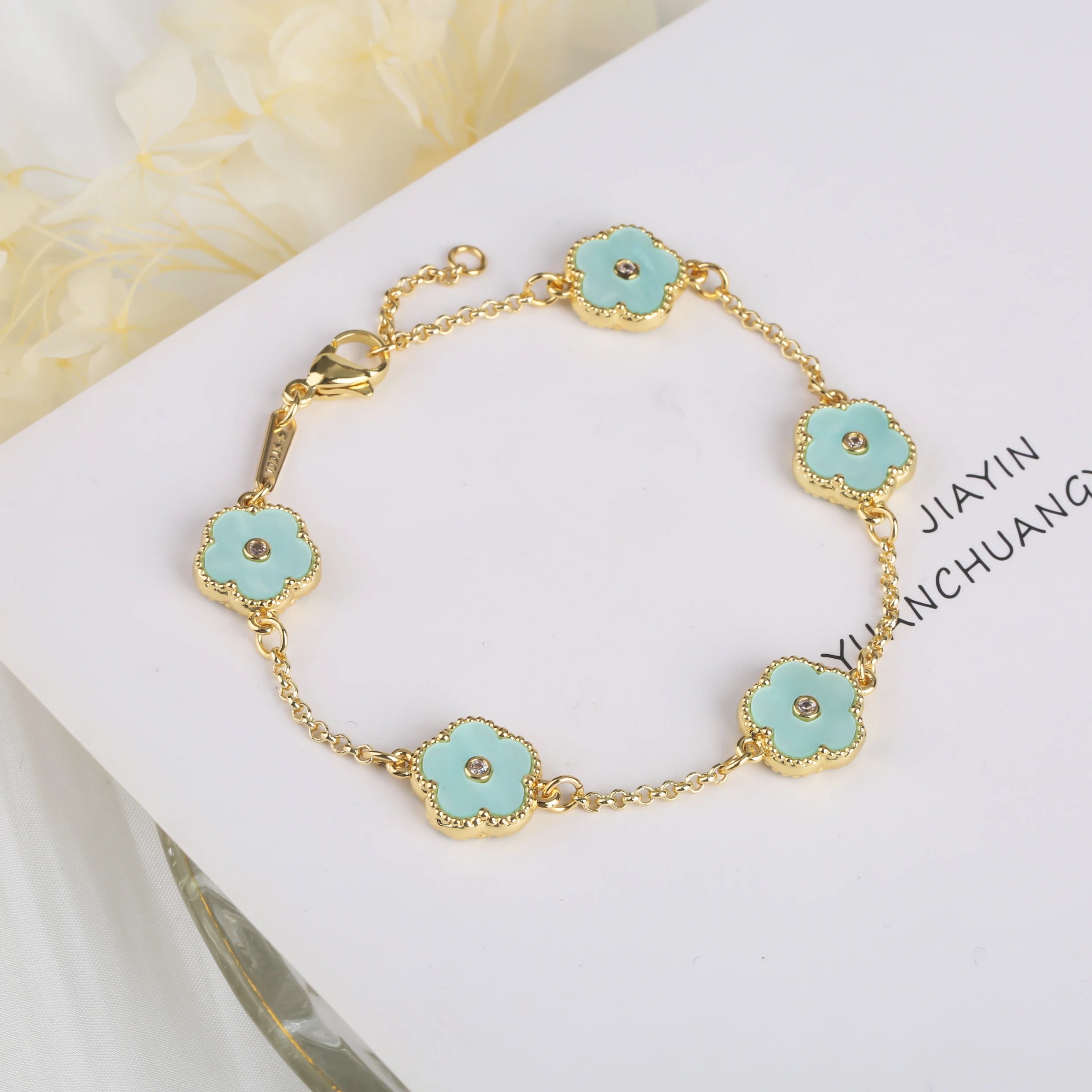 2023 INS 10 Colors Five Leaf Flower Bracelet Classic Fashion