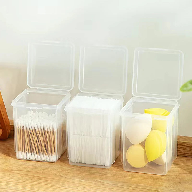 Transparent Beauty Egg Cosmetic Pads Box Bathroom Organizer Case Qme