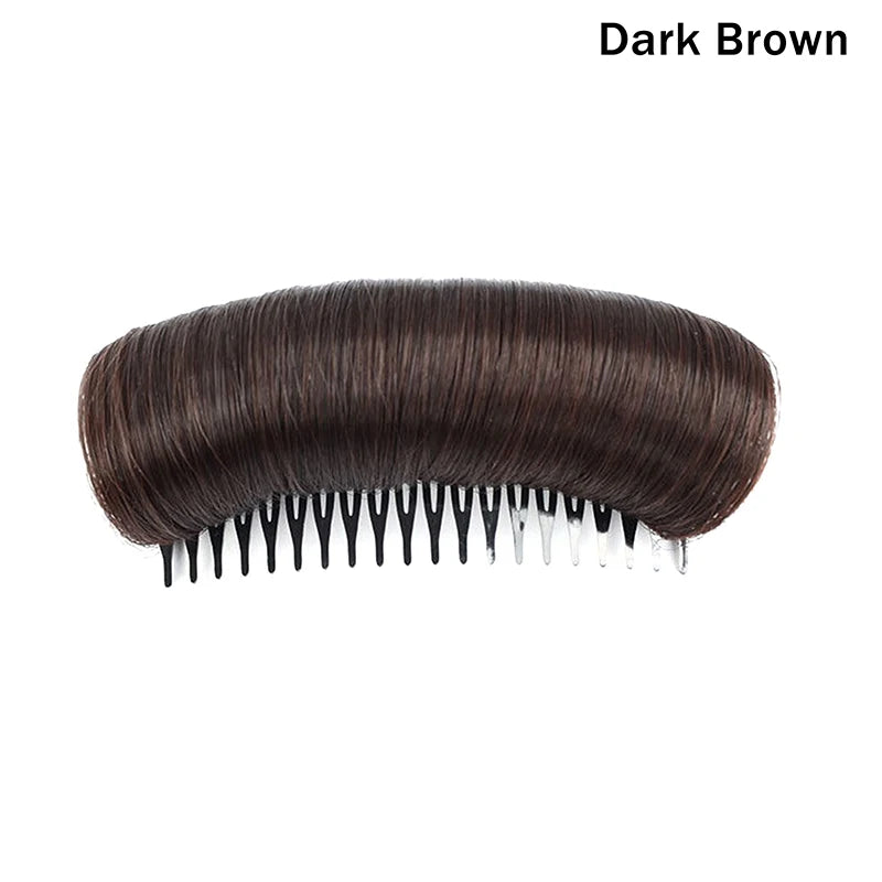Female Wig Cushion Hair Volumizing Fiber Insert Comb Invisible Fluffy Qme Dark brown
