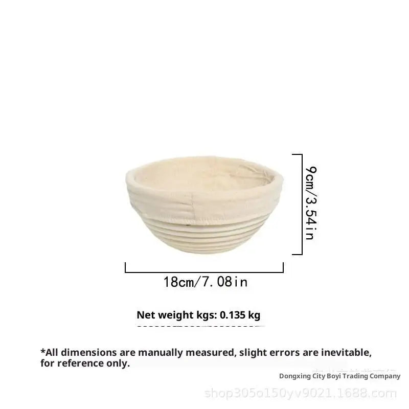 Round Bread Proofing Basket Oval Natural Rattan Fermentation Baking Qme round18 9