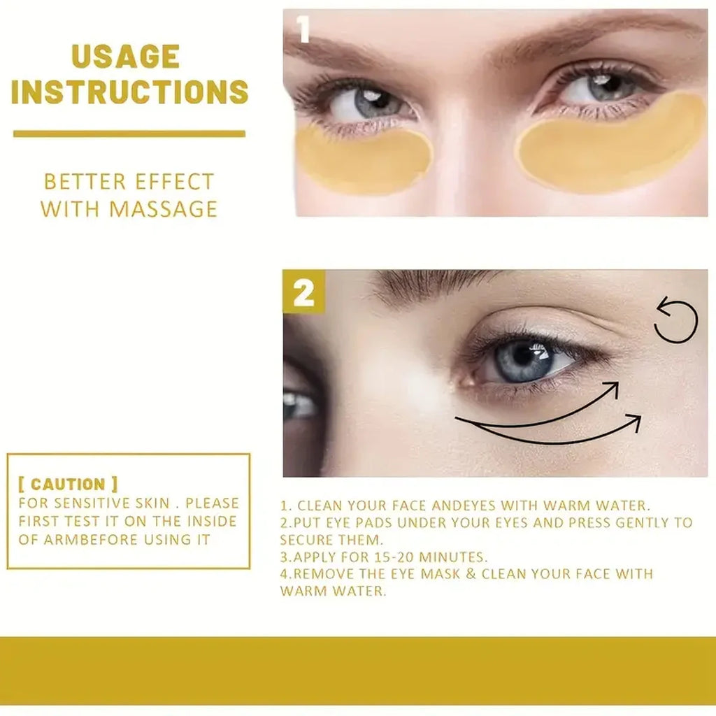 24K Gold Collagen Crystal Eye Mask Area Contains Retinol Arbutin Qme