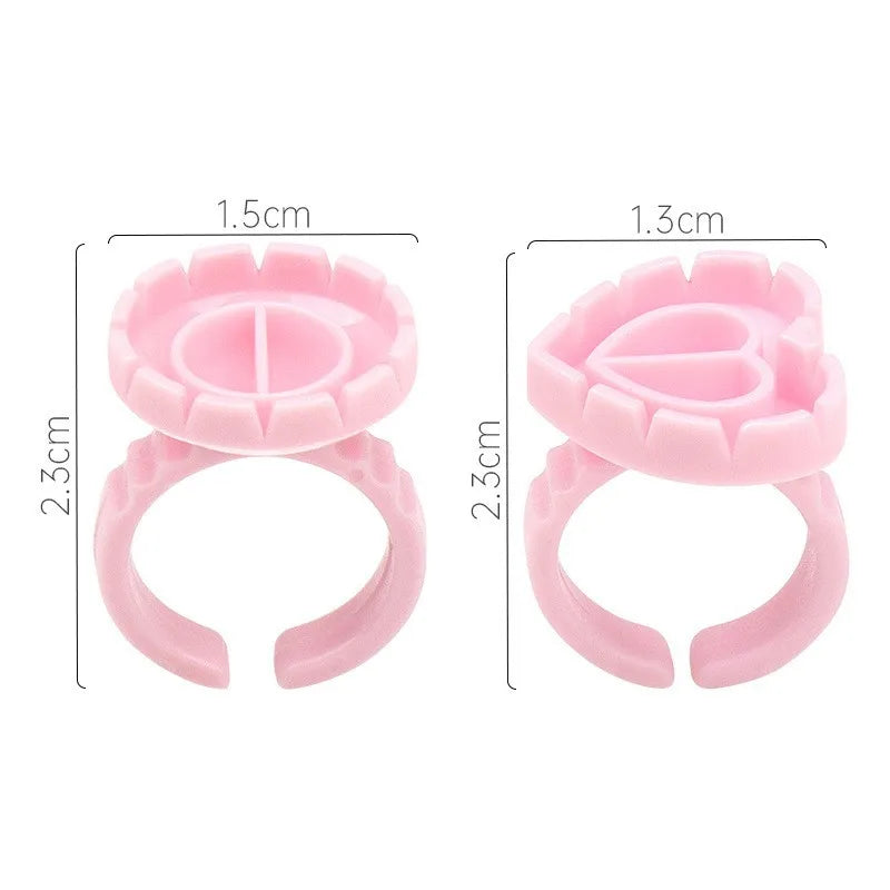 50 Wholesale Disposable Eyelash Glue Fan Cup Rings Holder Container Qme
