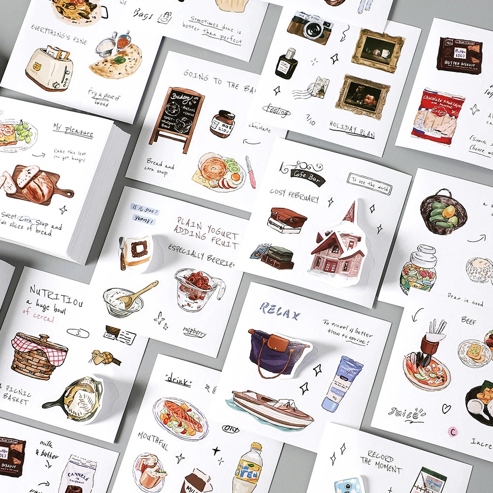 50 pcs Ins Magazine Sticker Book Washi Paper Journal Stickers Material DIY Decoration Memo Pad Scrapbooking Supplies Stationery Qme