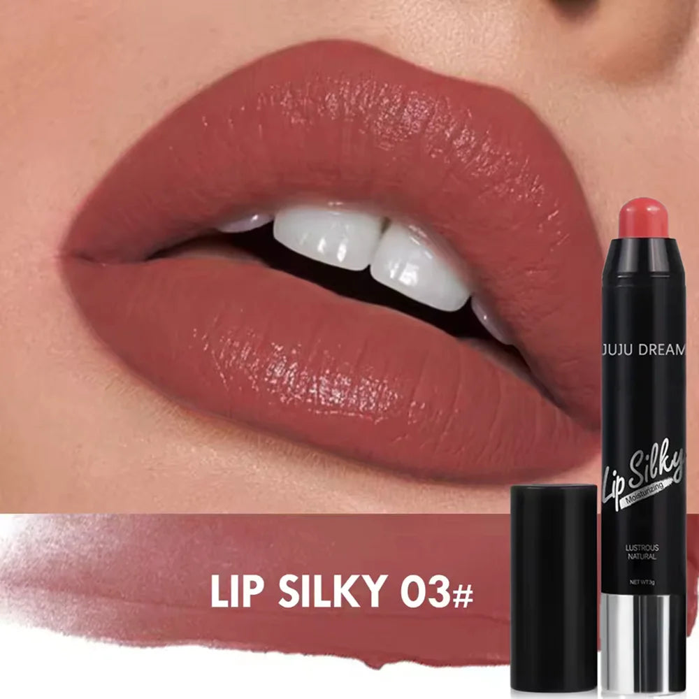 Matte 4-Color Lipstick Pen Waterproof Long-lasting Easy Apply Qme RED BROWN