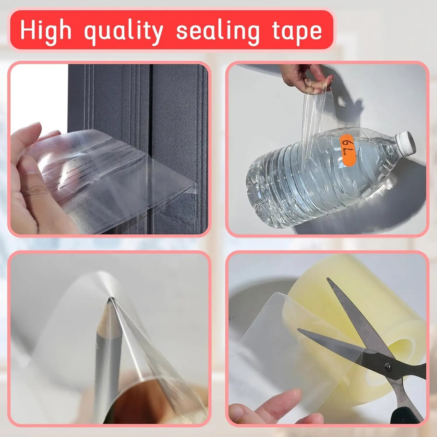Window Door Weather Stripping Tape, Transparent Anti-leakage Seal Strip, Waterproof Windproof, Self-adhesive, No Residue Qme