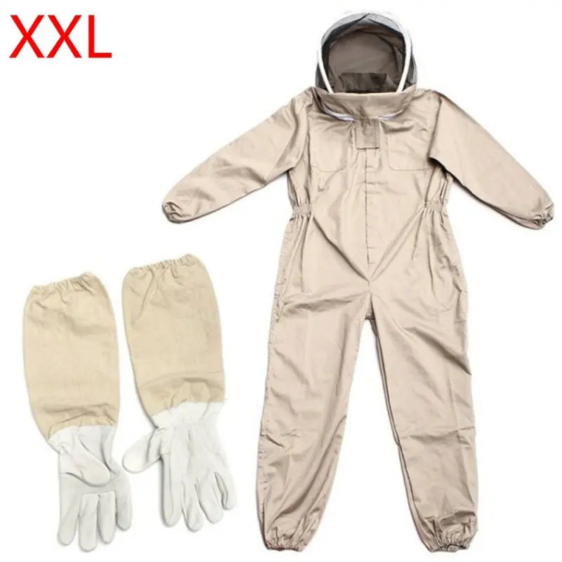 1Set Professional Ventilated Full Body Beekeeping Bee Keeping Suit With Gloves Qme XXL