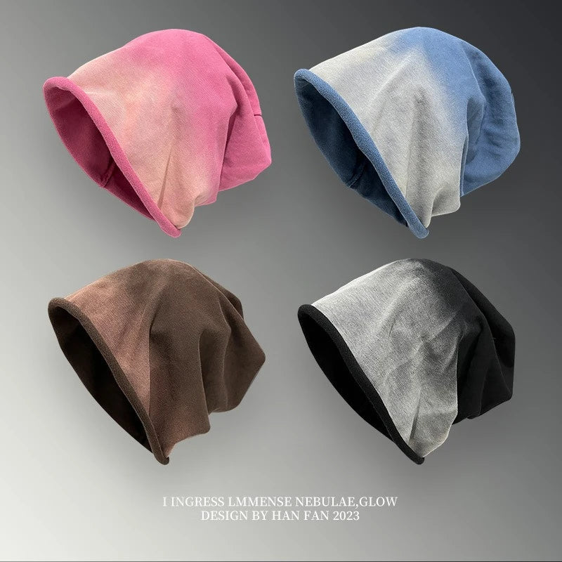 Gradient Stackable Hat Summer Breathable Cotton Beanie Korean Viral Qme