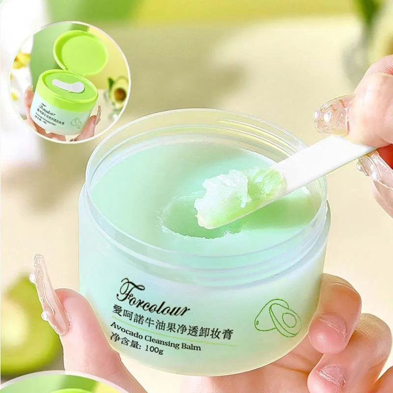 Ice Cream Texture Makeup Remover Cream Avocado Cleansing Makeup Remover Face, Lips, Eyes Refreshing Mild Deep Cleaning Makeup Qme