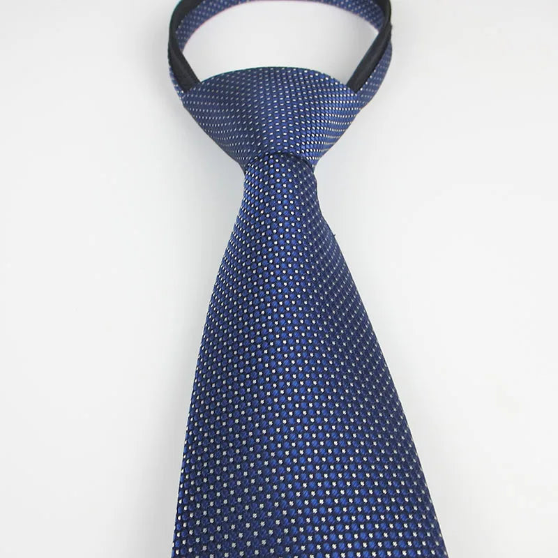 Zipper Ties Men Neck Tie Solid Striped Dots Neckties Men's Automatic Qme stx-4