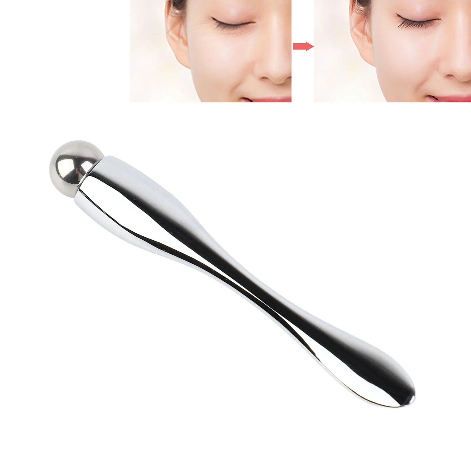 Eye Cream Roller Eye Cream Roller Wand Stylish Light Luxury Promote Absorption Metal Eye Massager Wand Face Roller Massager Tool Qme