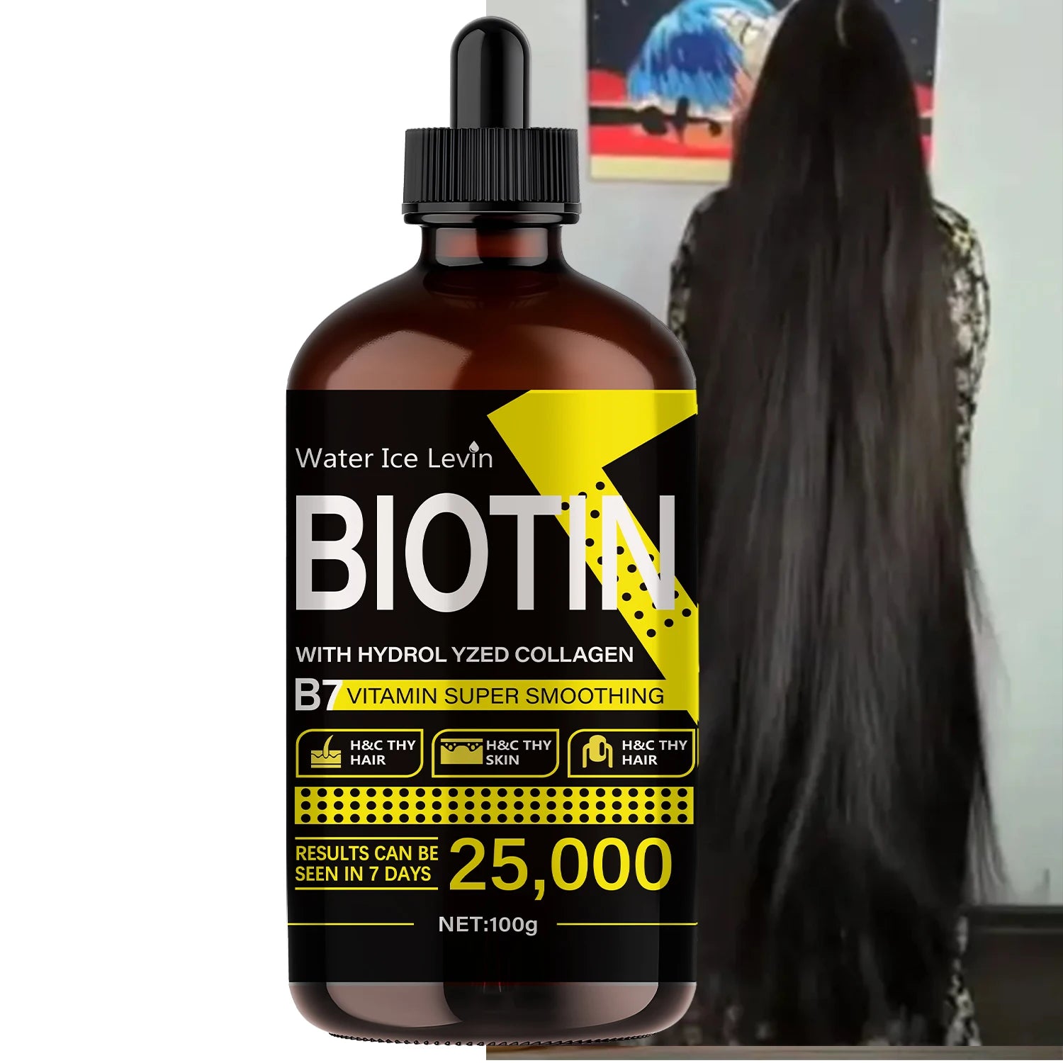 Biotin Hair Oil - Pure Liquid Vitamins for Hair Care, Adds Shine to Hair - Unisex Qme