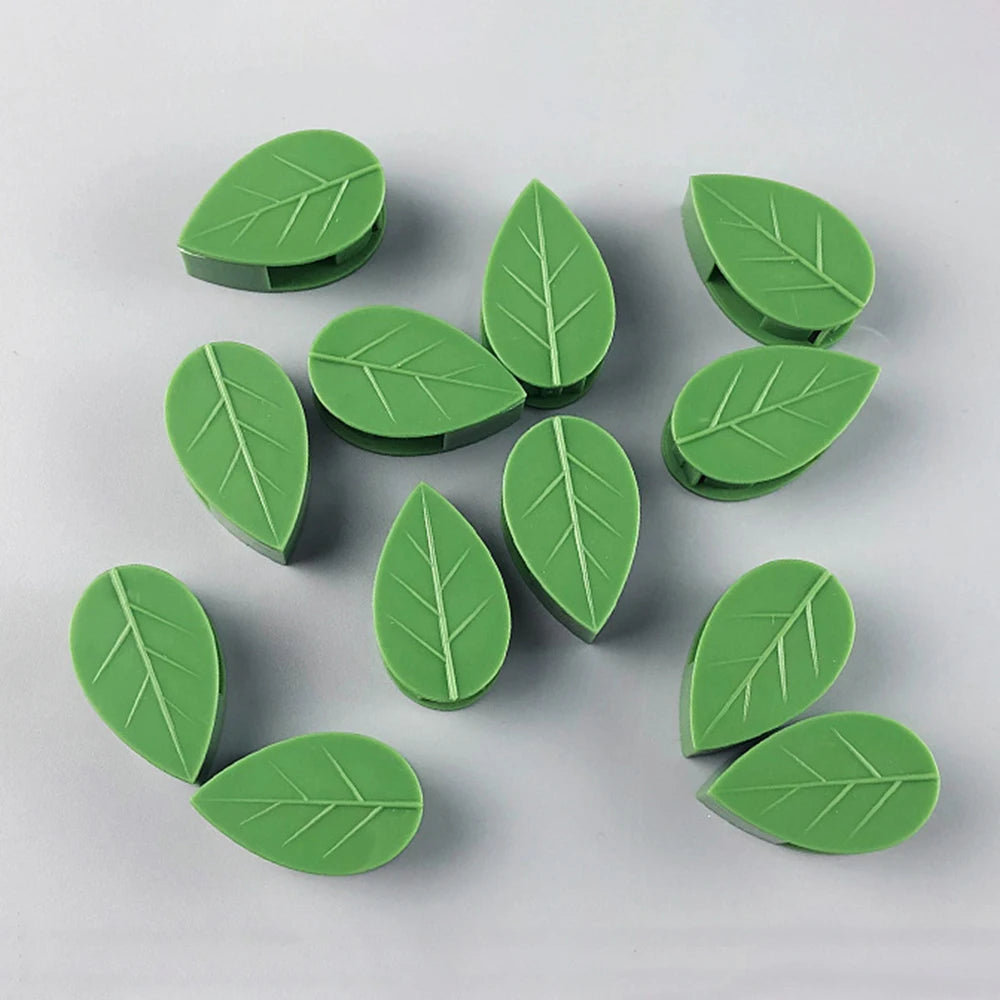 10/20/30Pcs Plant Climbing Wall Fixer Leaf Type Green Plant Invisible Fixing Device Vine Clip Fastener Snap Traction Shaping Qme 20pcs