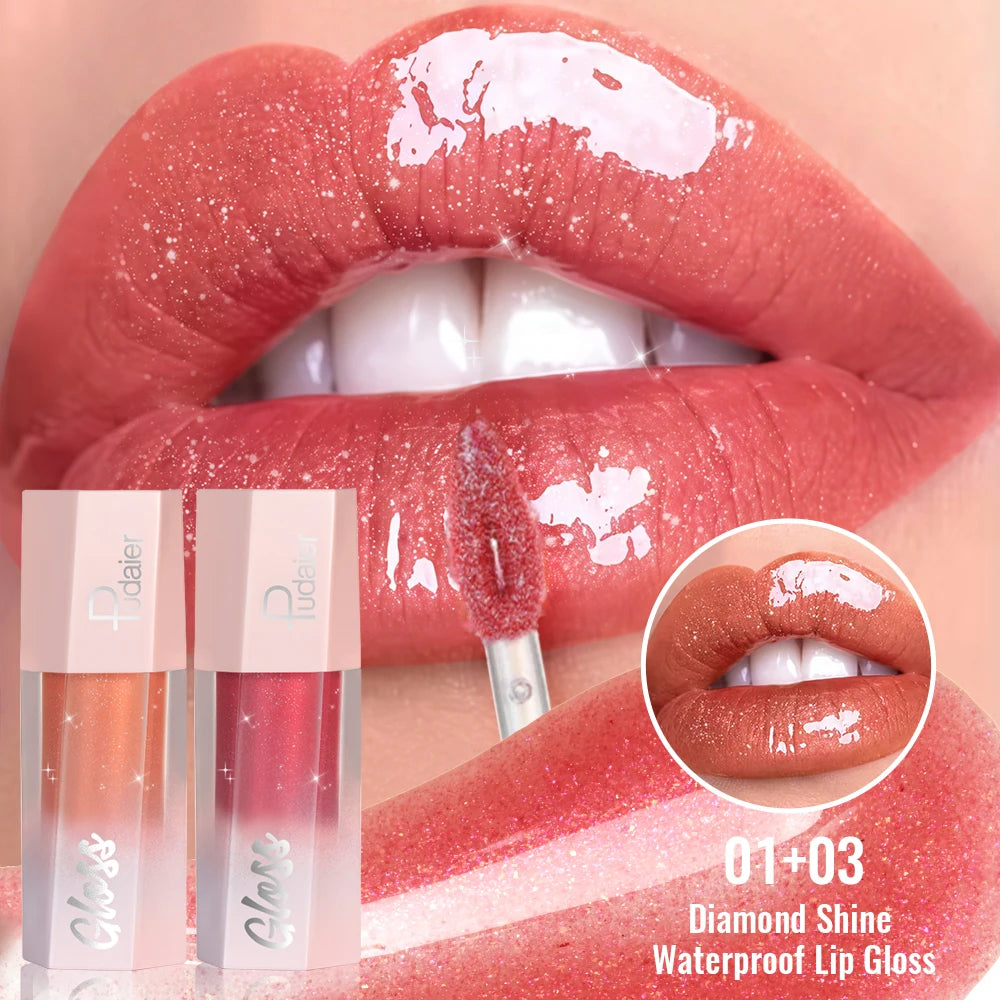 Shimmer Lip Gloss Hydrating Plumping Glass Finish Non-sticky Long Qme