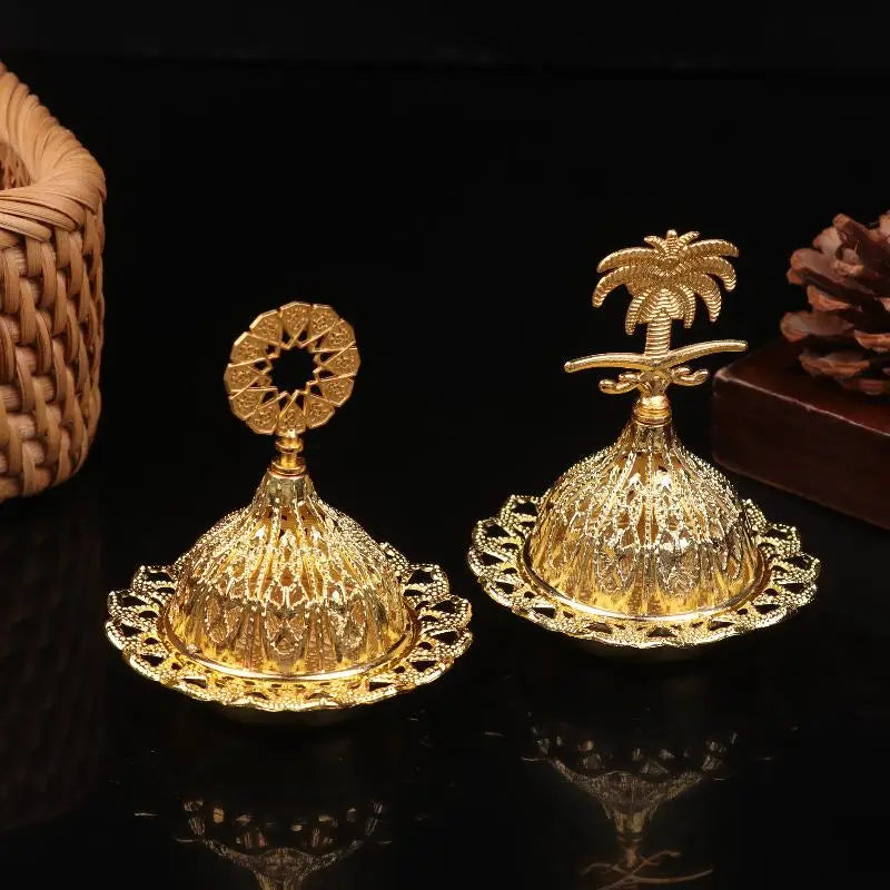 Home Hotel Incense Holder Yoga Ornaments Burner Hollow Golden Tower Qme