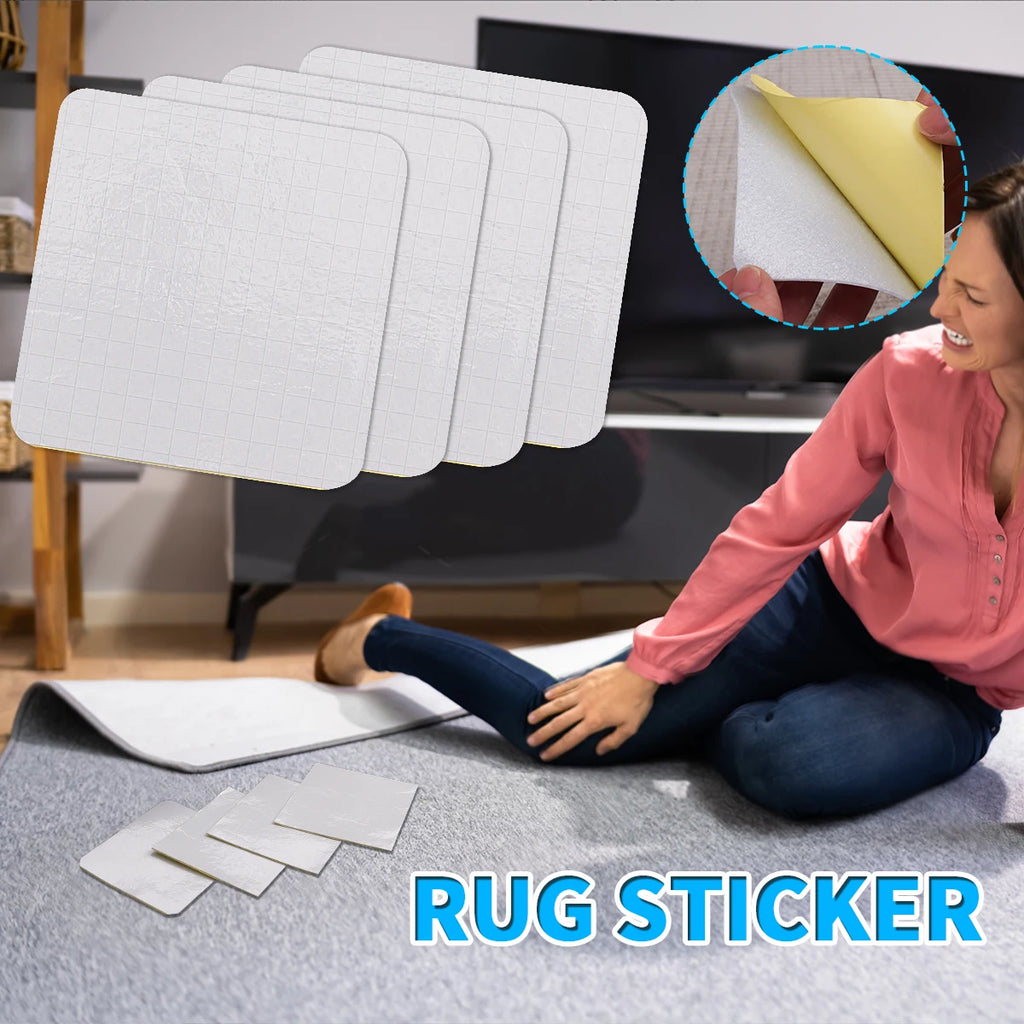 4/8Pcs Non-Slip Rug Gripper Tape Washable Carpet Pad for Hardwood Floors Reusable Fixed Sticker for Bathroom Qme