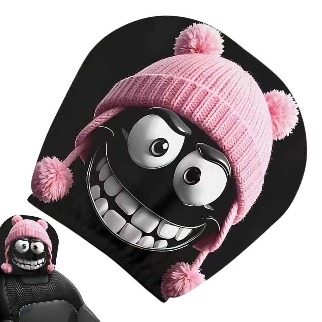 Head Rest Cover for Car Dark Style Car Interior Headrest Cover with Mysterious Figure Pattern for Automotive Vehicle SUV Sedan Qme