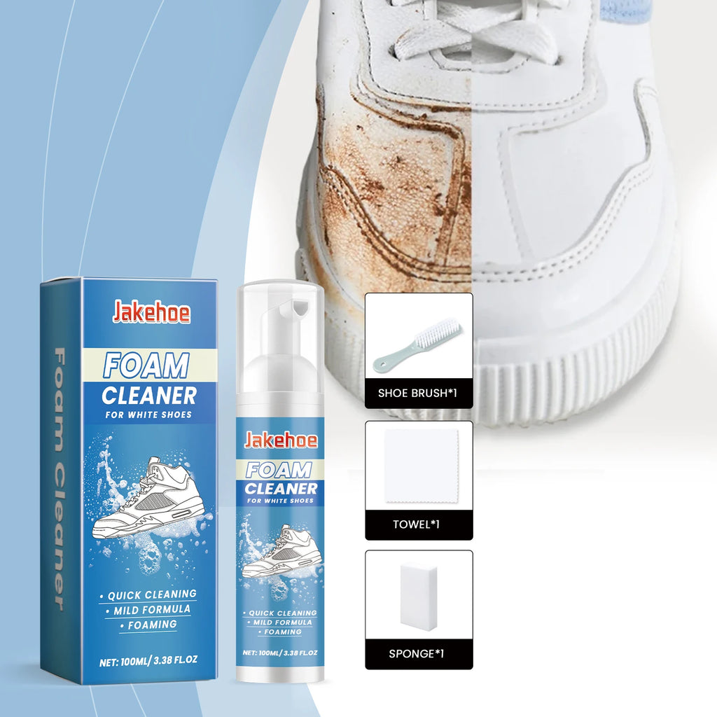 Shoe Cleaner Kit Whitening Foaming No-Wash Shoe Polisher Leather Upper Yellow Edge Dirt Stain Removal Cleaner Shoe Stain Remover Qme