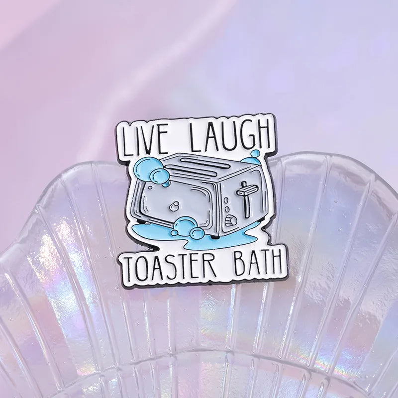 Blue Ice Toaster Enamel Pins Elegant Brooch Badges Versatile Clothing Qme