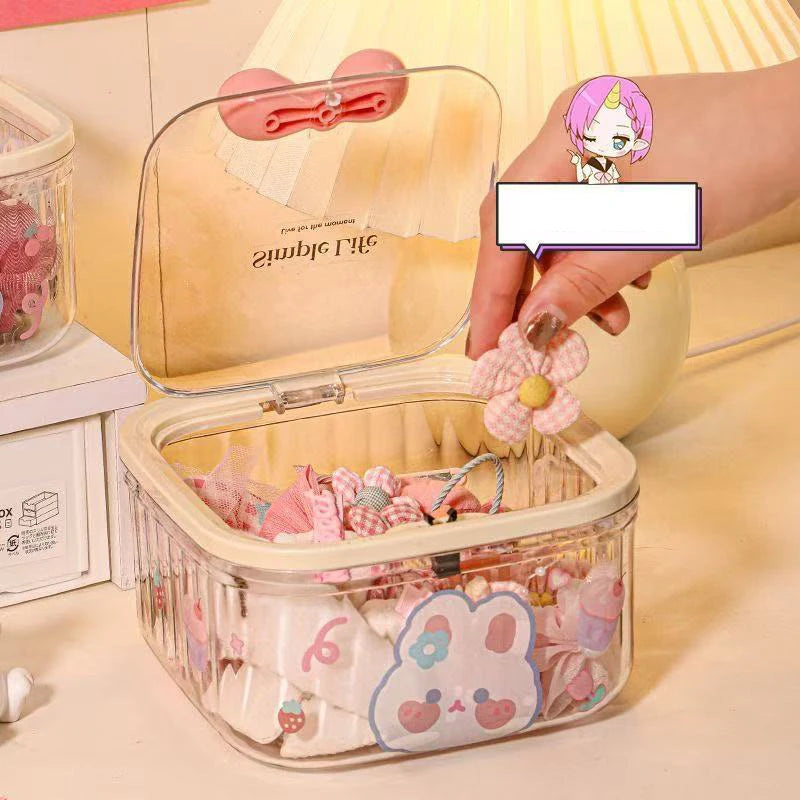 Clear Accessories Organizer Box Multifunctional Storage Hair Ties Qme