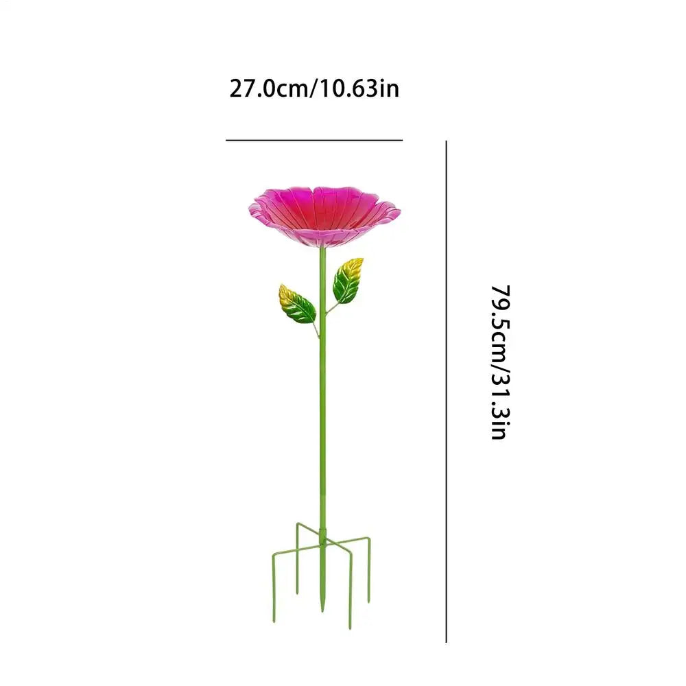 Bird Bath Outside Metal Rustproof All-weather Birdbath Outdoor Garden Qme Pink China Mainland