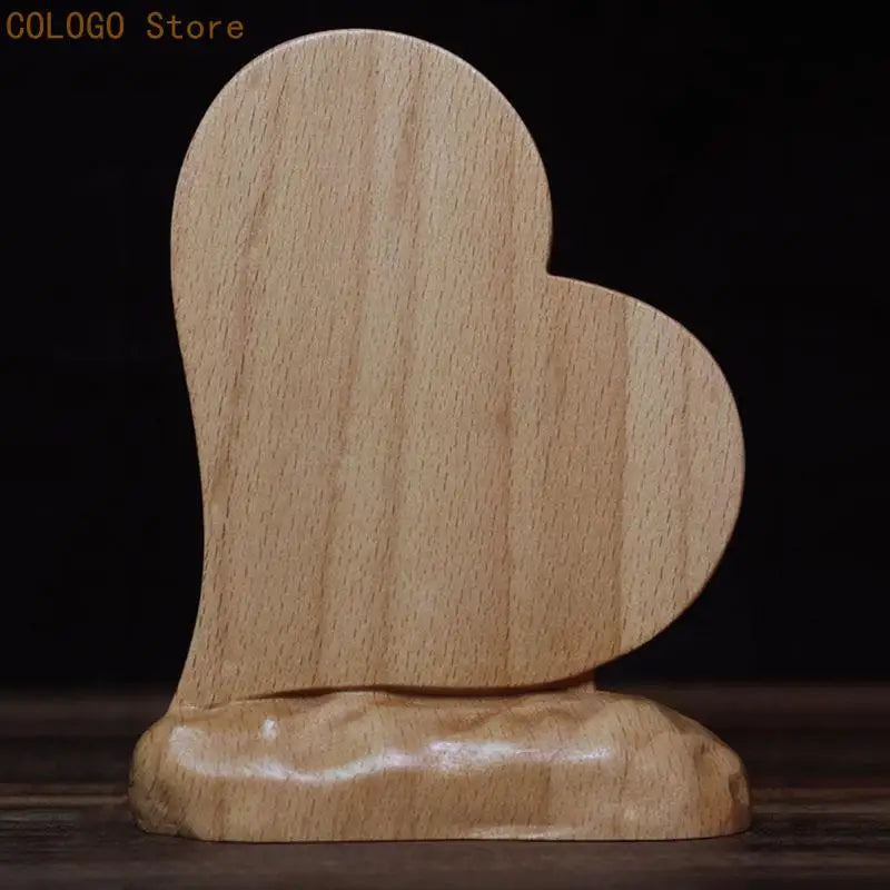 Wooden Figurine Catholic Love Heart Shaped Jesus Holy Family Carving Qme