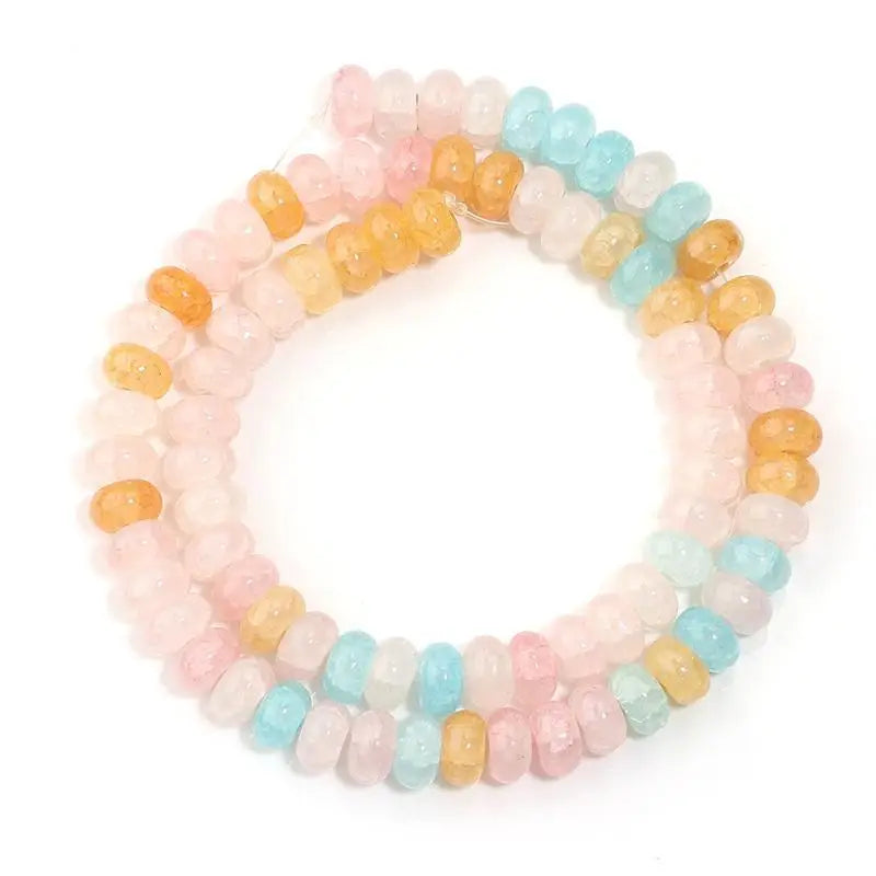 5x8mm Colorful Loose Glass Beads Abacus Flat Round Style for DIY Jewelry Making Home Craft Activities Qme A15