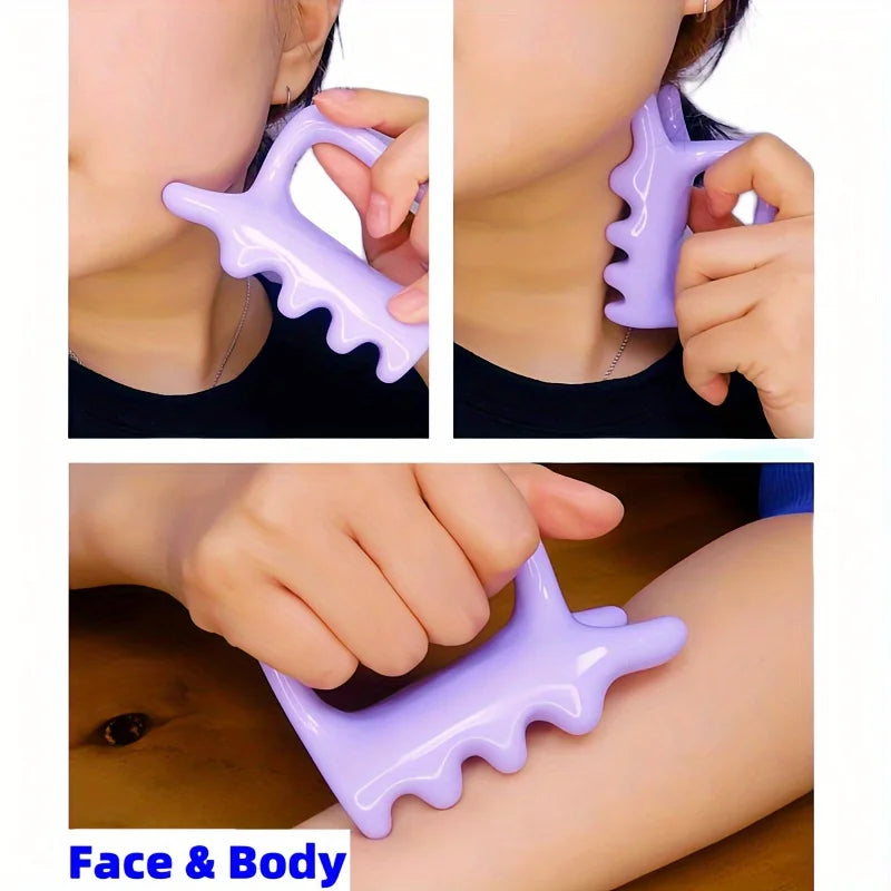 Handheld Face And Body Massager, Neck Shoulder Back Resin Massager, Guasha Tool, Relax Body Massager - Mother'S Day Gift Qme