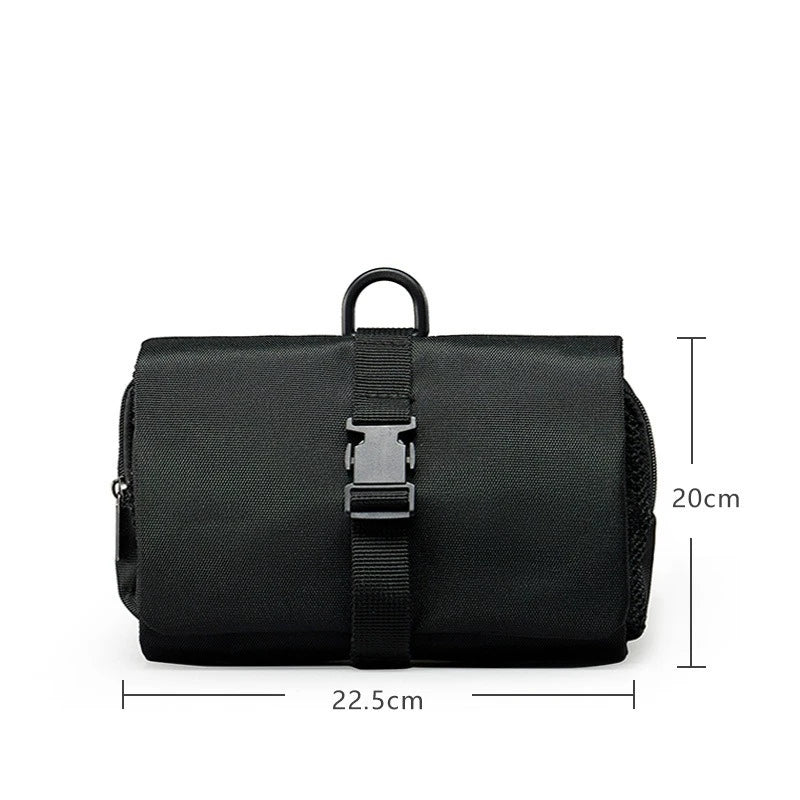 Large Capacity Japanese Folding Toiletry Bag Hook Travel Toiletries Qme Black L