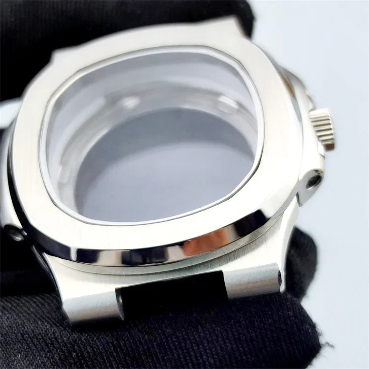 39.5mm Watch Cases Watchband Parts Sapphire Crystal Glass For Modified Nautilus nh34 nh35 nh36,38 Movement Dial Waterproof Qme