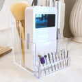 1pc, Transparent Multifunctional Nail Polisher Storage Rack, Nail Polishing Bit Storage Rack Qme Transparent