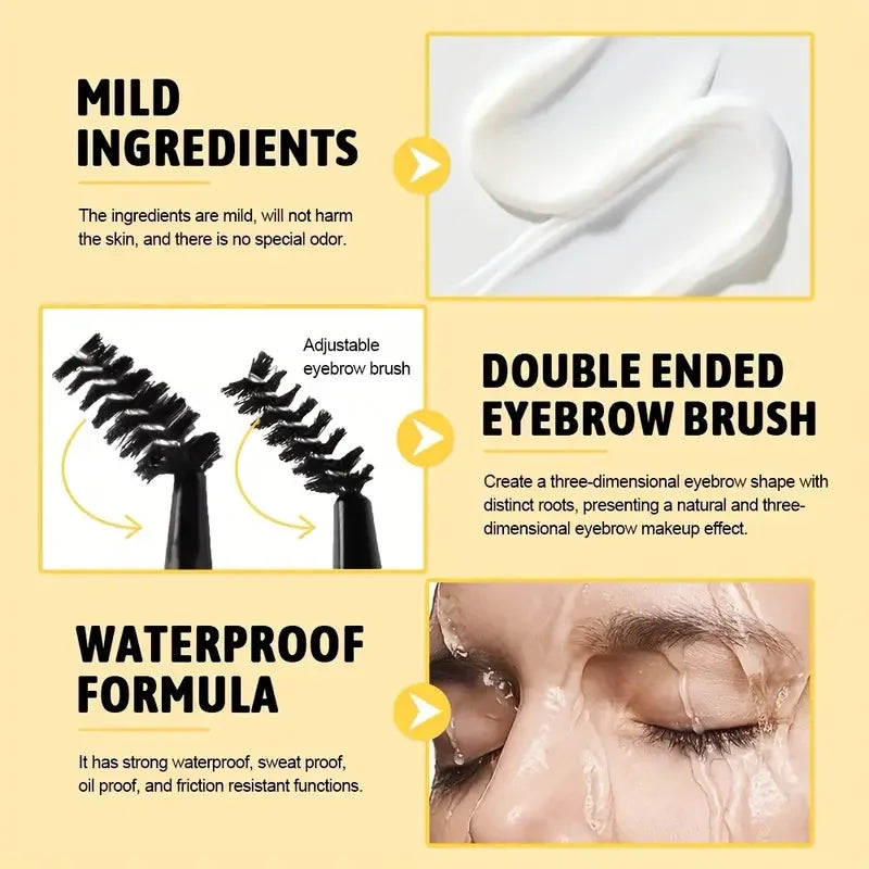 Eyebrow Styling Adhesive Tape Brush Strong Hold 3D Brow Shaping Gel Qme