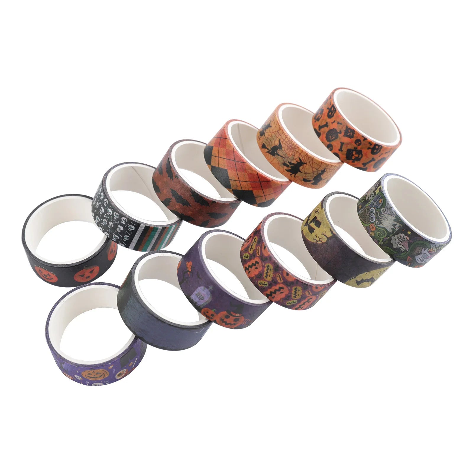 24 Rolls Halloween Washi Tape Masking Tape Stickers Decorative Tape for Wrapping Tape Stickers Scrapbook Journal DIY Craft Qme