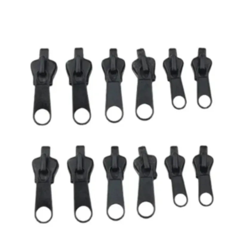 24pcs Black Instant Zipper Universal Instant Fix Zipper Repair Kit Replacement Zip Slider Teeth Rescue New Design for DIY Sewing Qme 12pcs black