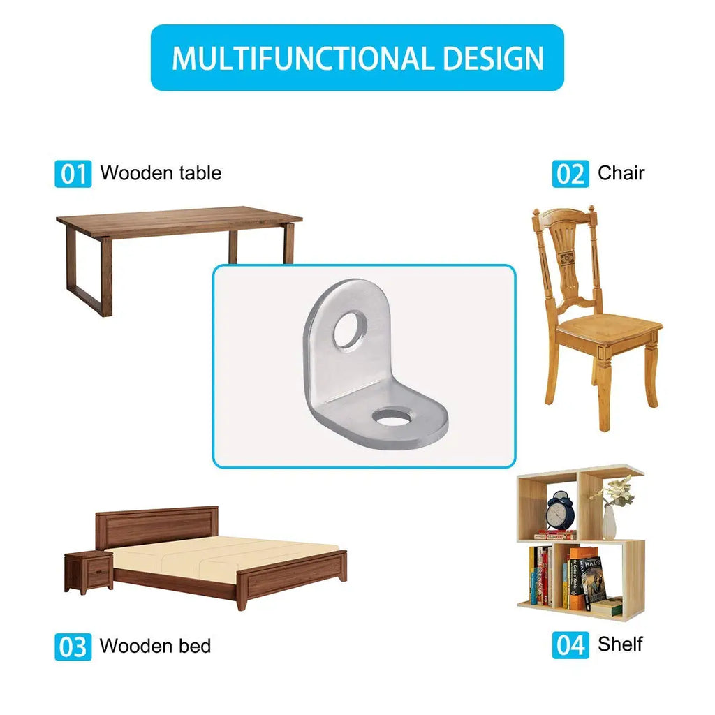L-angle support, stainless steel L-angle support, metal angle support, compact right-angle support, suitable for wooden furnitur Qme