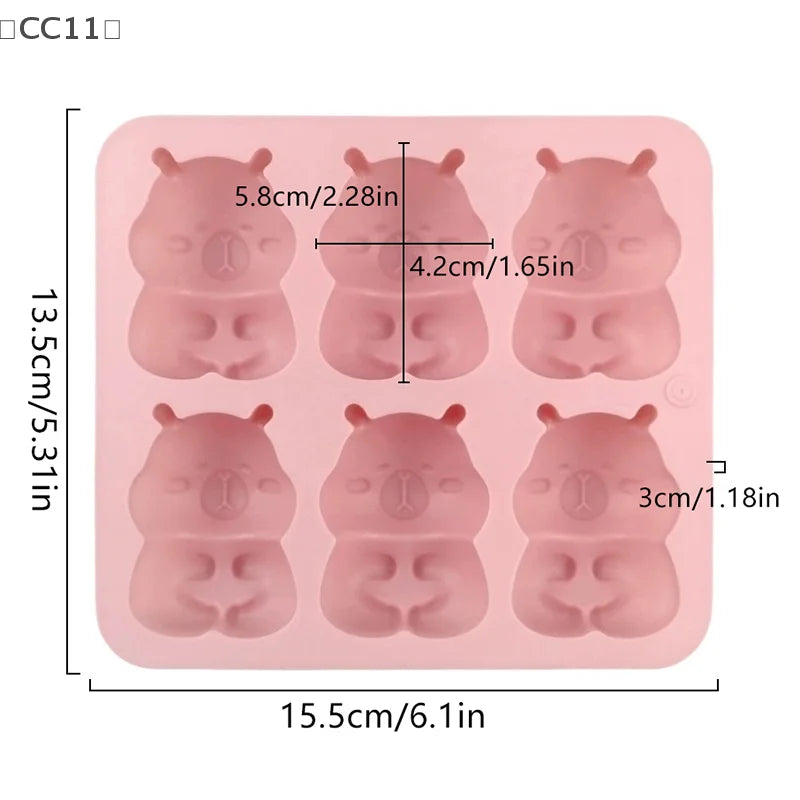 CC11 Kapibara Ice Tray Silicone Mold DIY Chocolate Biscuit Baking Qme