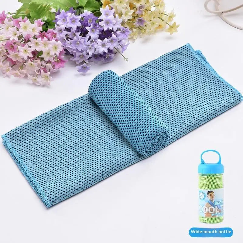 Breathable Cooling Towel Ultra Soft Microfiber Quick Drying Sunstroke Prevention Outdoor Sports Qme Light blue