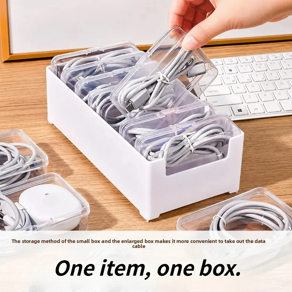 Plastic Cable Organizer Box 1/3Pcs Multi-use Home Office Holder for Straps Mobile Devices and Small Sundry Items Qme