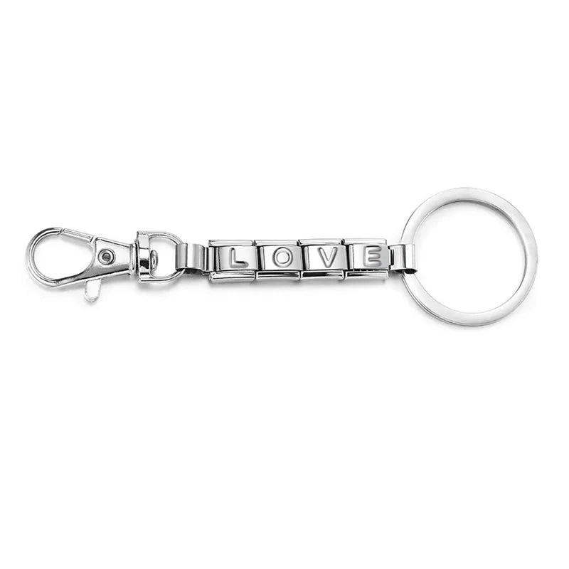 Personalized DIY Making Italian Link Charm Bead Key Chain Creative Decoration Removable Accessories Creative Gifts Silver Color Qme Style 5