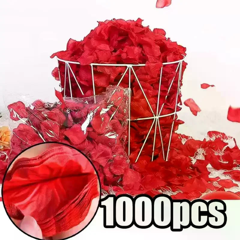 1000Pcs Artificial Fake Rose Petals Colorful Simulation Silk Rose Petal For Valentines Day Wedding Party Romantic Decoration Qme